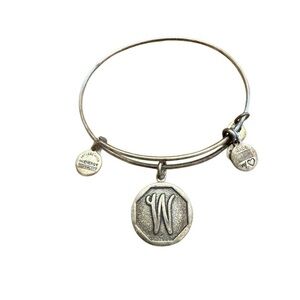 Alex and Ani Silver W Initial Charm Bracelet